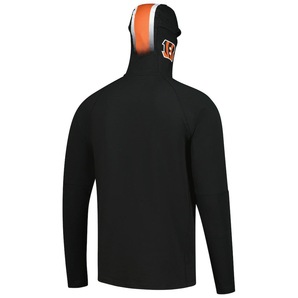 Cincinnati Bengals New Era Functional Fandom Balaclava Helmet Stripe Tri-Blend Hoodie Black