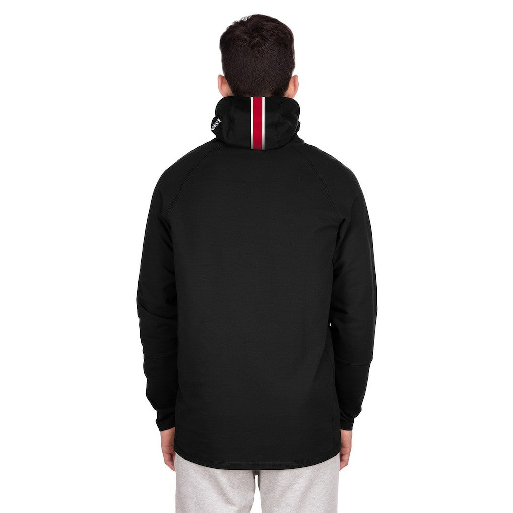 Kansas City Chiefs New Era Functional Fandom Balaclava Helmet Stripe Tri-Blend Hoodie Black