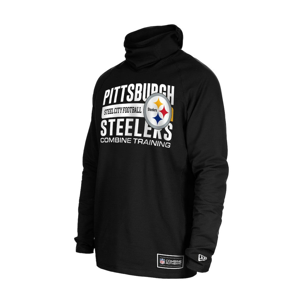 Pittsburgh Steelers New Era Functional Fandom Balaclava Helmet Stripe Tri-Blend Hoodie Black