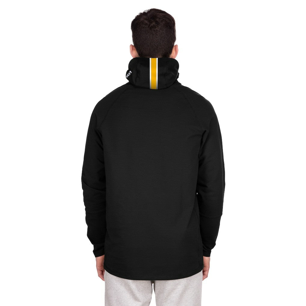 Pittsburgh Steelers New Era Functional Fandom Balaclava Helmet Stripe Tri-Blend Hoodie Black