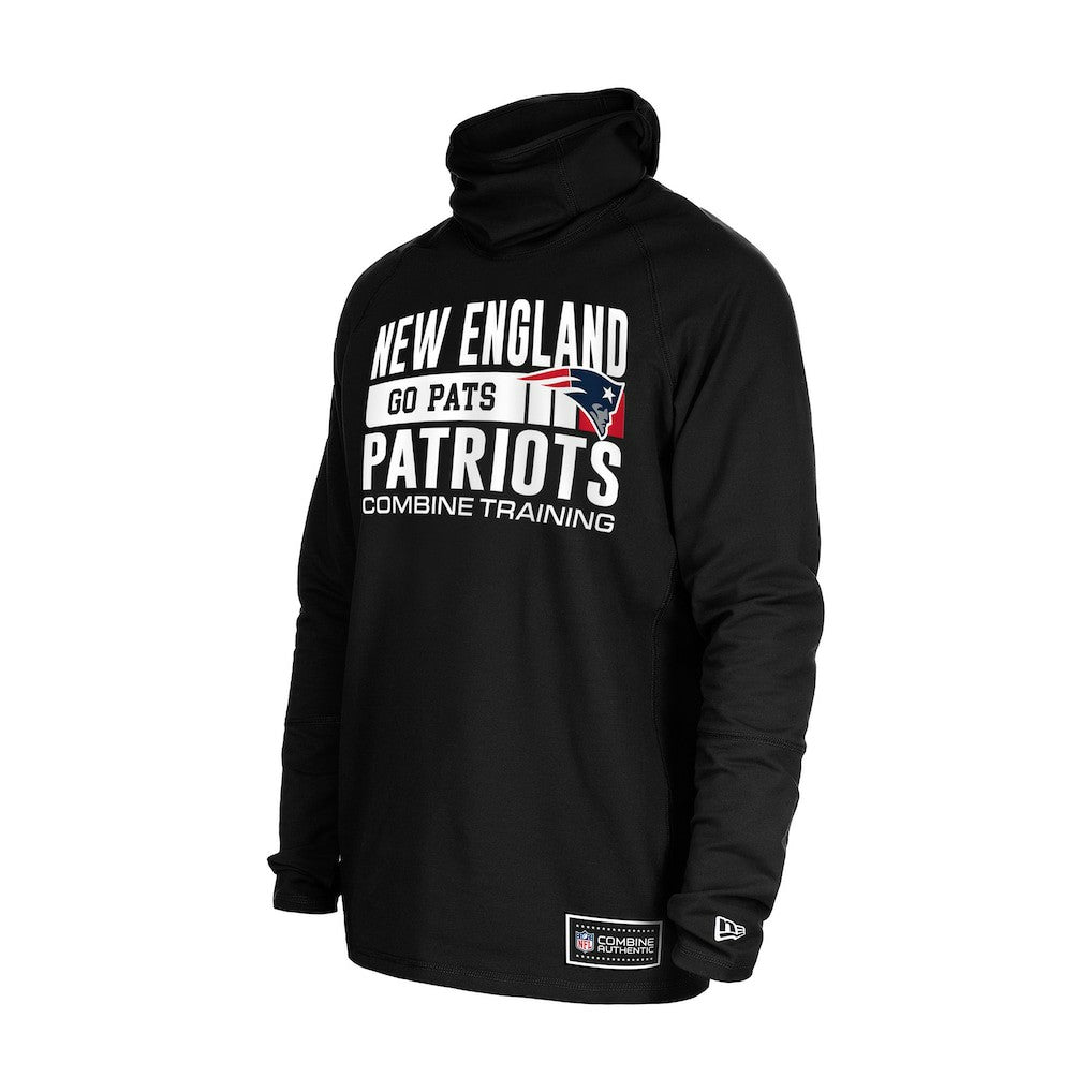 New England Patriots New Era Functional Fandom Balaclava Helmet Stripe Tri-Blend Hoodie Black