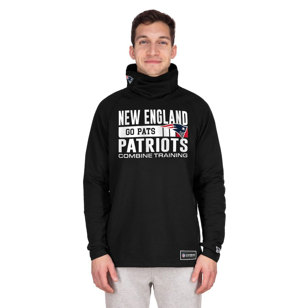 New England Patriots New Era Functional Fandom Balaclava Helmet Stripe Tri-Blend Hoodie Black