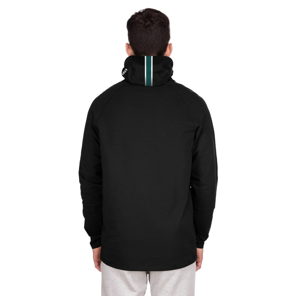 Philadelphia Eagles New Era Functional Fandom Balaclava Helmet Stripe Tri-Blend Hoodie Black