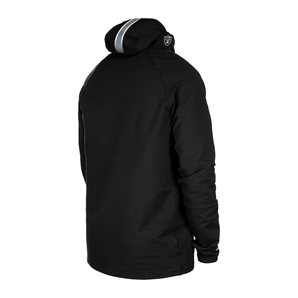 Las Vegas Raiders New Era Functional Fandom Balaclava Helmet Stripe Tri-Blend Hoodie Black