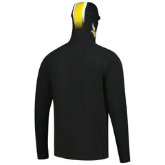 Minnesota Vikings New Era Functional Fandom Balaclava Helmet Stripe Tri-Blend Hoodie Black
