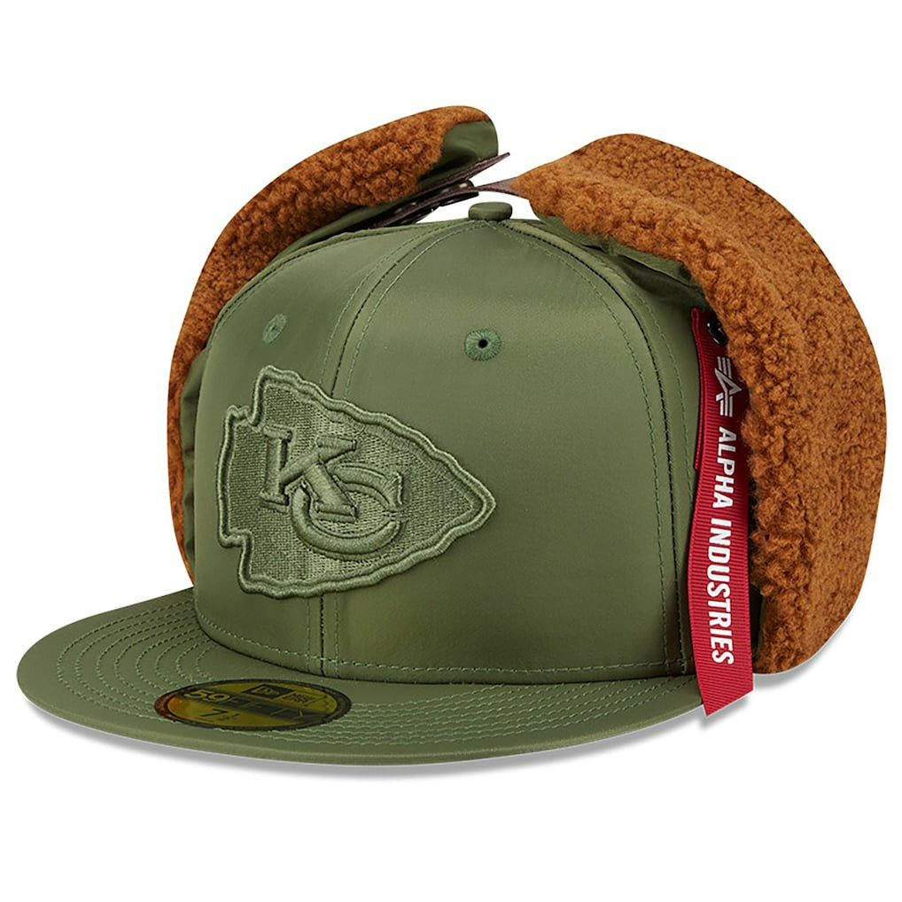 Kansas City Chiefs New Era x Alpha Industries Dog Ears 59FIFTY Fitted Hat Olive