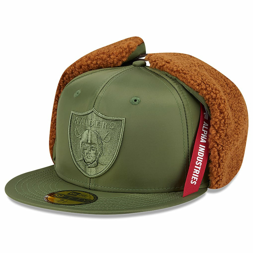 Las Vegas Raiders New Era x Alpha Industries Dog Ears 59FIFTY Fitted Hat Olive