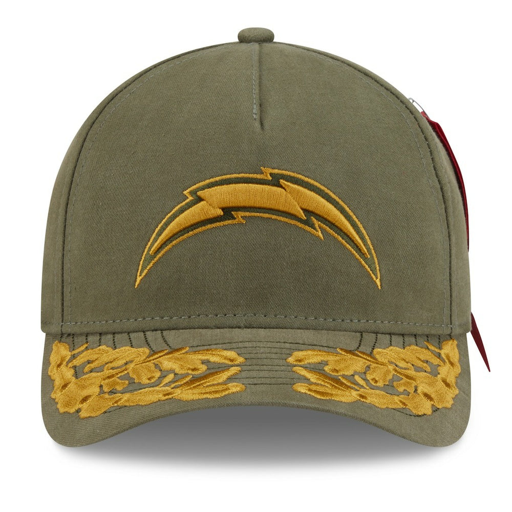 Los Angeles Chargers New Era x Alpha Industries A-Frame 9FORTY Adjustable Hat Olive