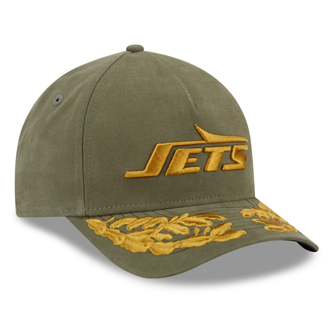 New York Jets New Era x Alpha Industries A-Frame 9FORTY Adjustable Hat Olive