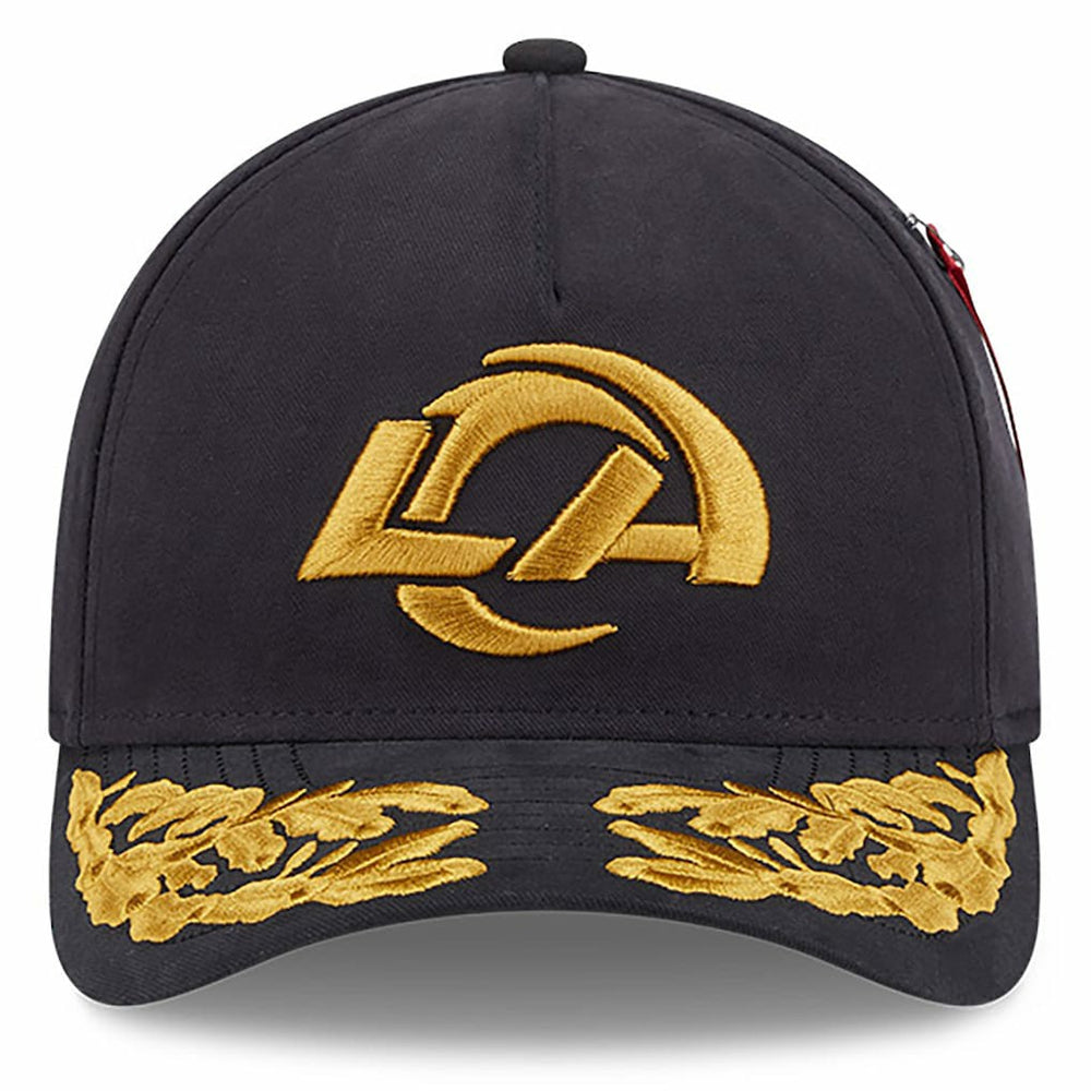 Los Angeles Rams New Era x Alpha Industries A-Frame 9FORTY Adjustable Hat Black