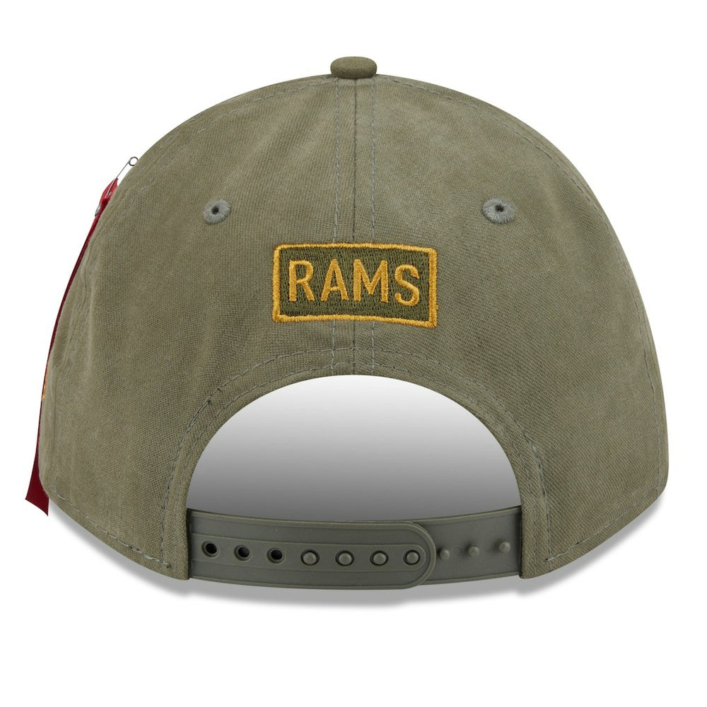 Los Angeles Rams New Era x Alpha Industries A-Frame 9FORTY Adjustable Hat Olive