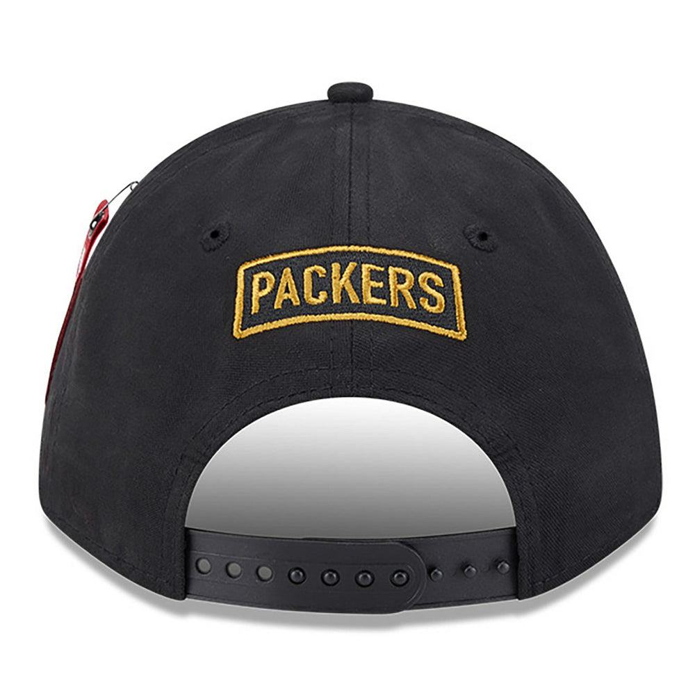 Green Bay Packers New Era x Alpha Industries A-Frame 9FORTY Adjustable Hat Black