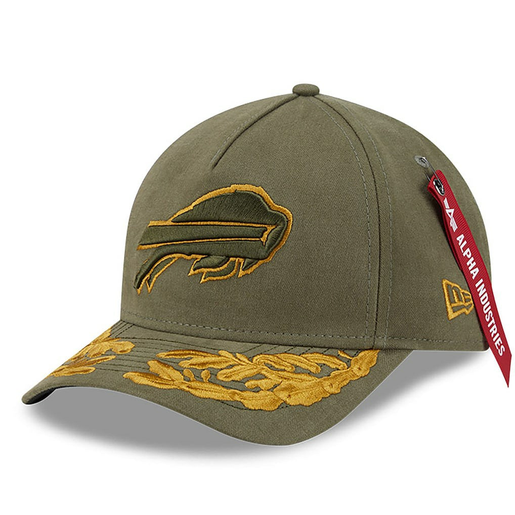 Buffalo Bills New Era x Alpha Industries A-Frame 9FORTY Adjustable Hat Olive
