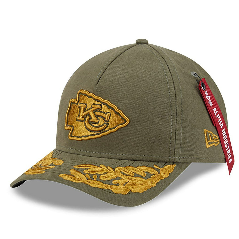Kansas City Chiefs New Era x Alpha Industries A-Frame 9FORTY Adjustable Hat Olive