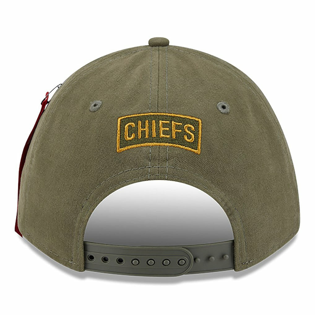 Kansas City Chiefs New Era x Alpha Industries A-Frame 9FORTY Adjustable Hat Olive