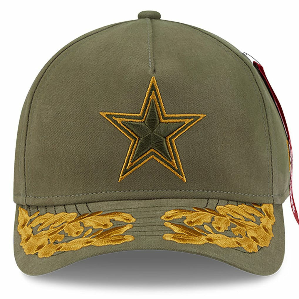 Dallas Cowboys New Era x Alpha Industries A-Frame 9FORTY Adjustable Hat Olive