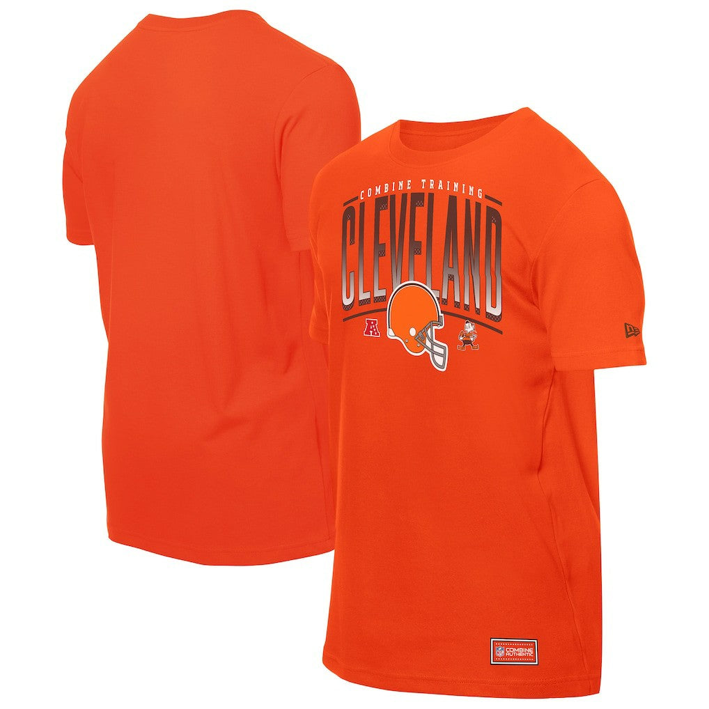 Cleveland Browns New Era Combine Authentic Training Throwback T-Shirt Orange