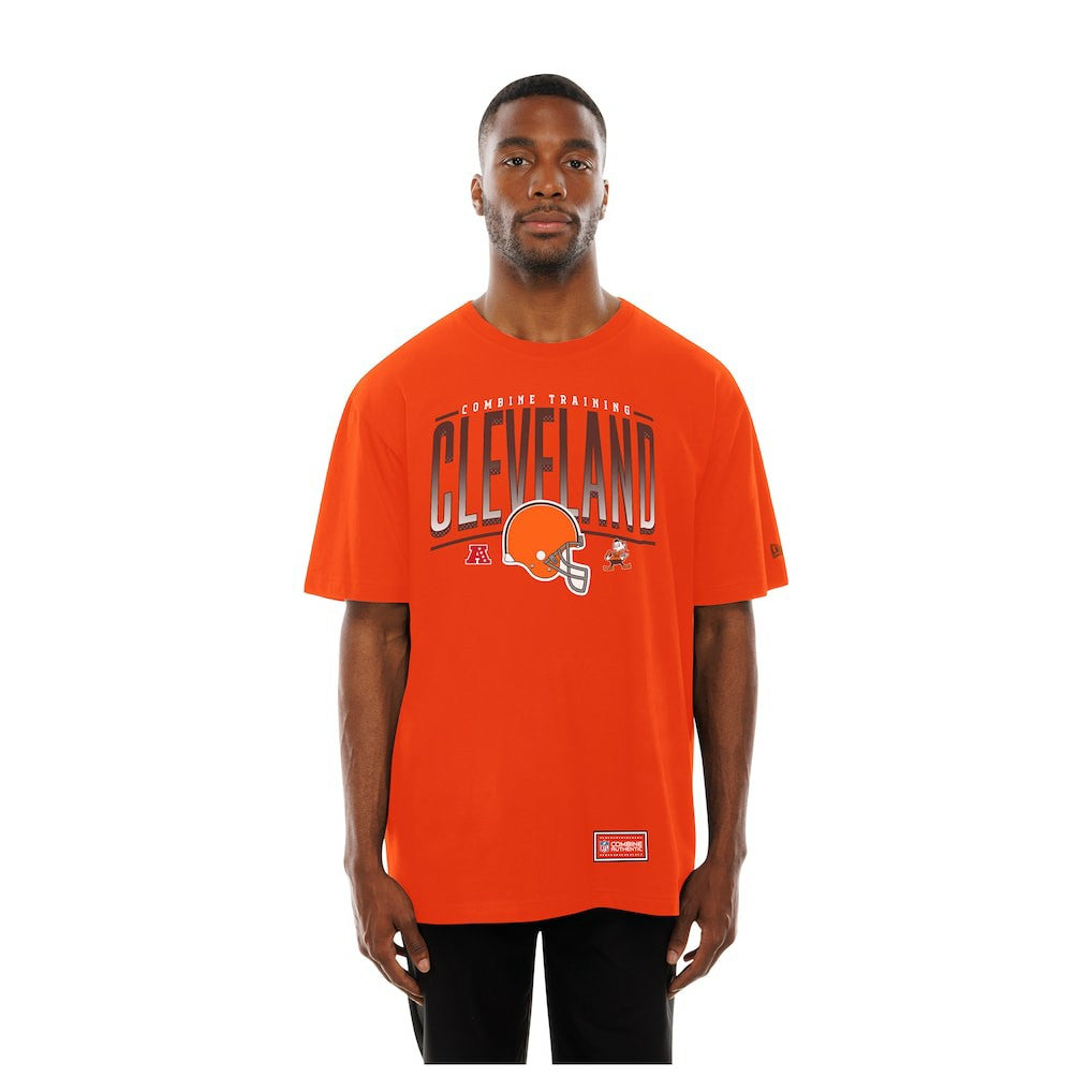Cleveland Browns New Era Combine Authentic Training Throwback T-Shirt Orange