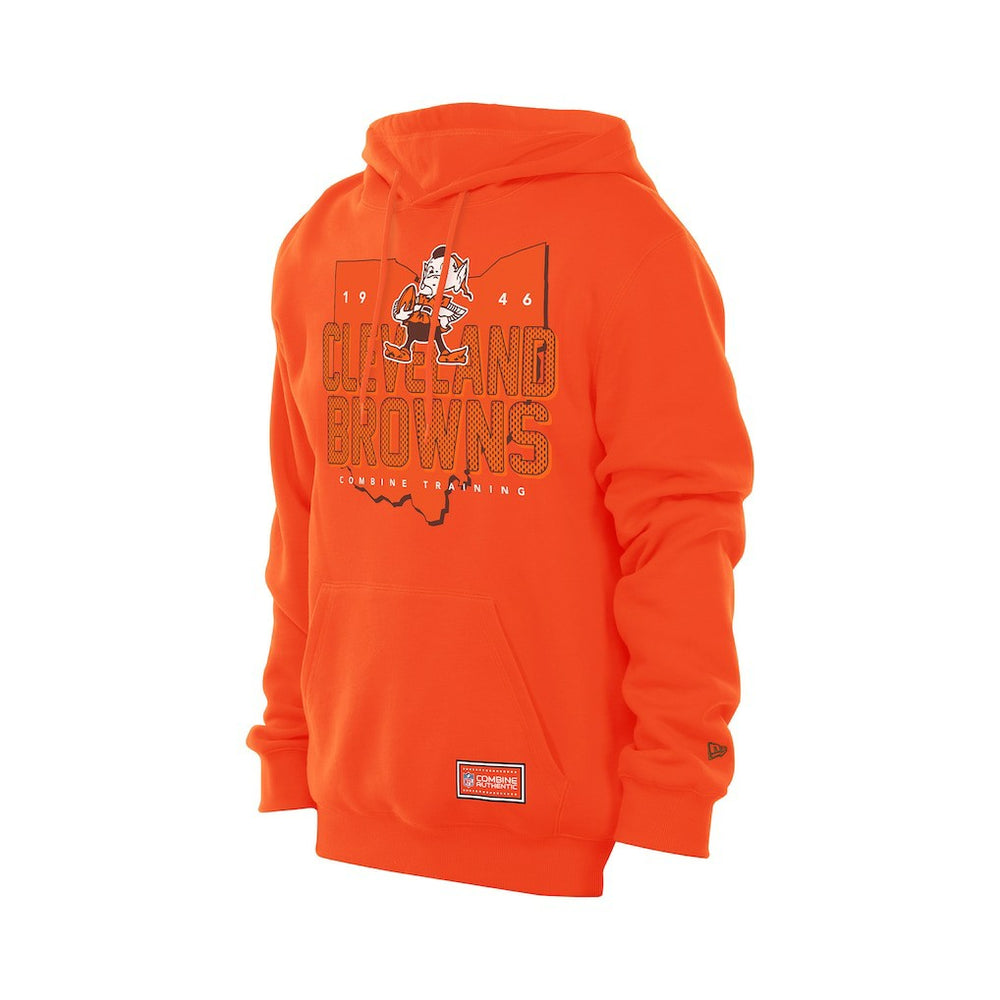 Cleveland Browns New Era Combine Authentic Local State Throwback Hoodie Orange
