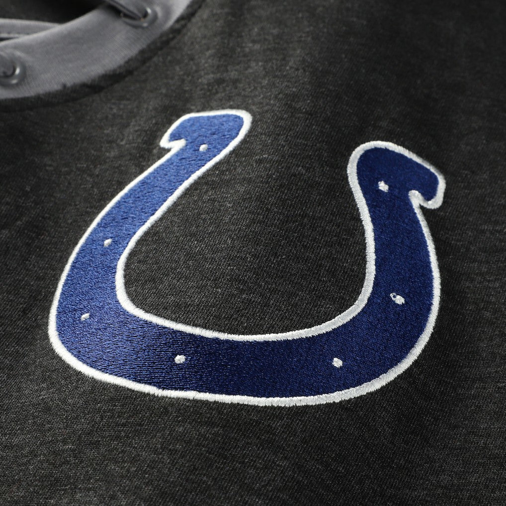 Indianapolis Colts New Era Women's Plus Size Throwback Lace-Up Long Sleeve T-Shirt Black