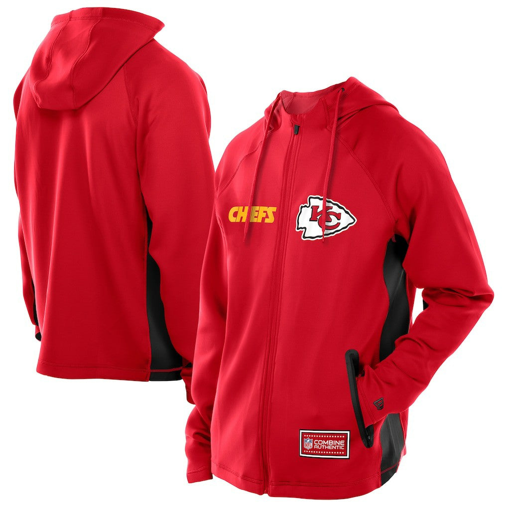 Kansas City Chiefs New Era Combine Authentic Raglan Scuba Full-Zip Hoodie Red