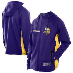 Minnesota Vikings New Era Combine Authentic Raglan Scuba Full-Zip Hoodie Purple