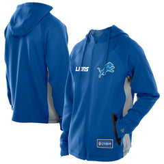 Detroit Lions New Era Combine Authentic Raglan Scuba Full-Zip Hoodie Blue