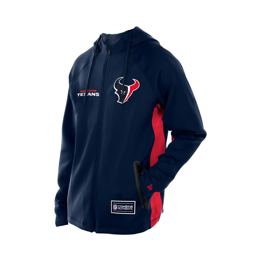 Houston Texans New Era Combine Authentic Raglan Scuba Full-Zip Hoodie Navy