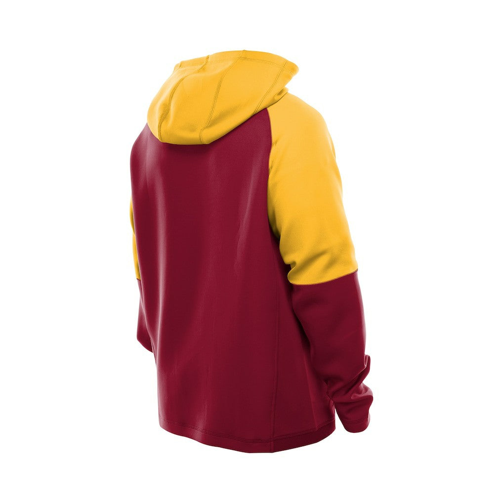 Washington Commanders New Era Combine Authentic Color Block Raglan Pullover Hoodie Burgundy