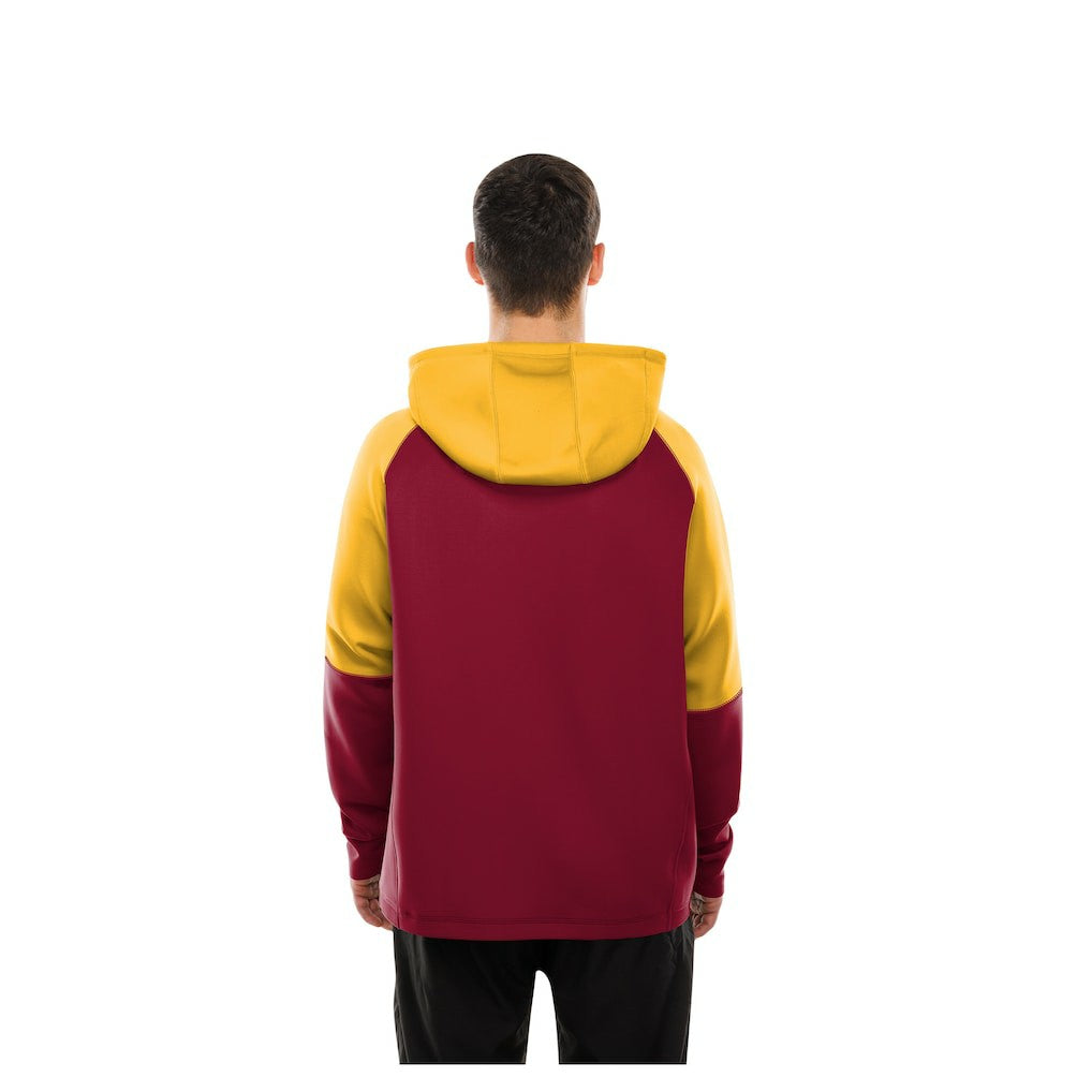Washington Commanders New Era Combine Authentic Color Block Raglan Pullover Hoodie Burgundy