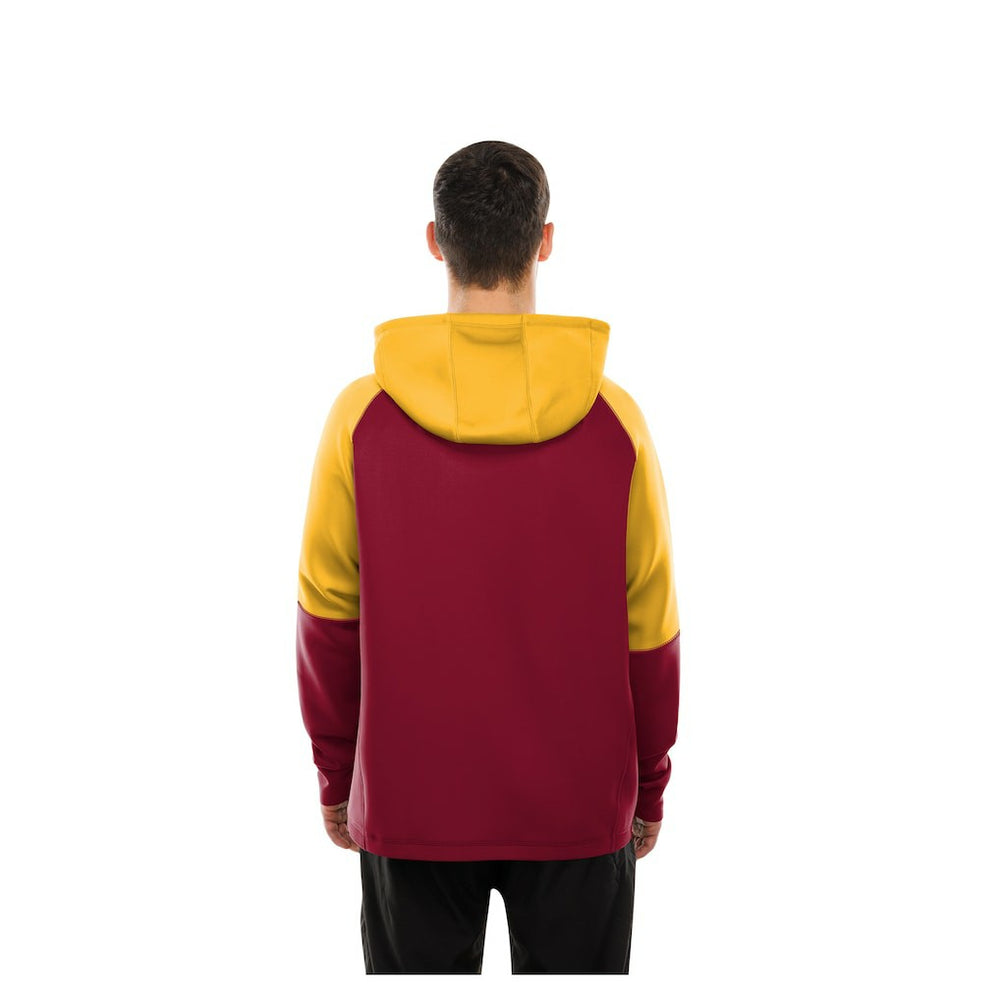 Washington Commanders New Era Combine Authentic Color Block Raglan Pullover Hoodie Burgundy