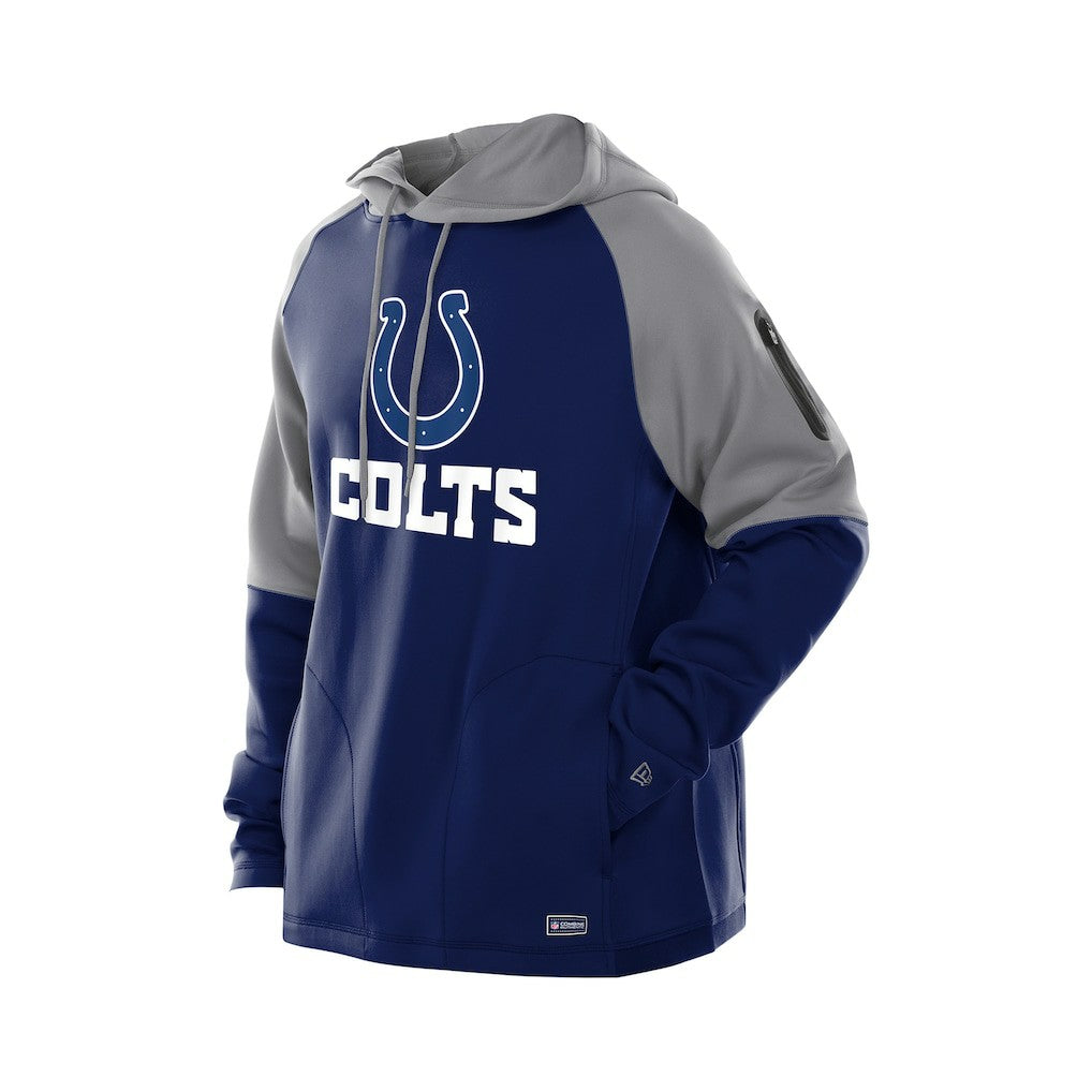 Indianapolis Colts New Era Combine Authentic Color Block Raglan Pullover Hoodie Royal