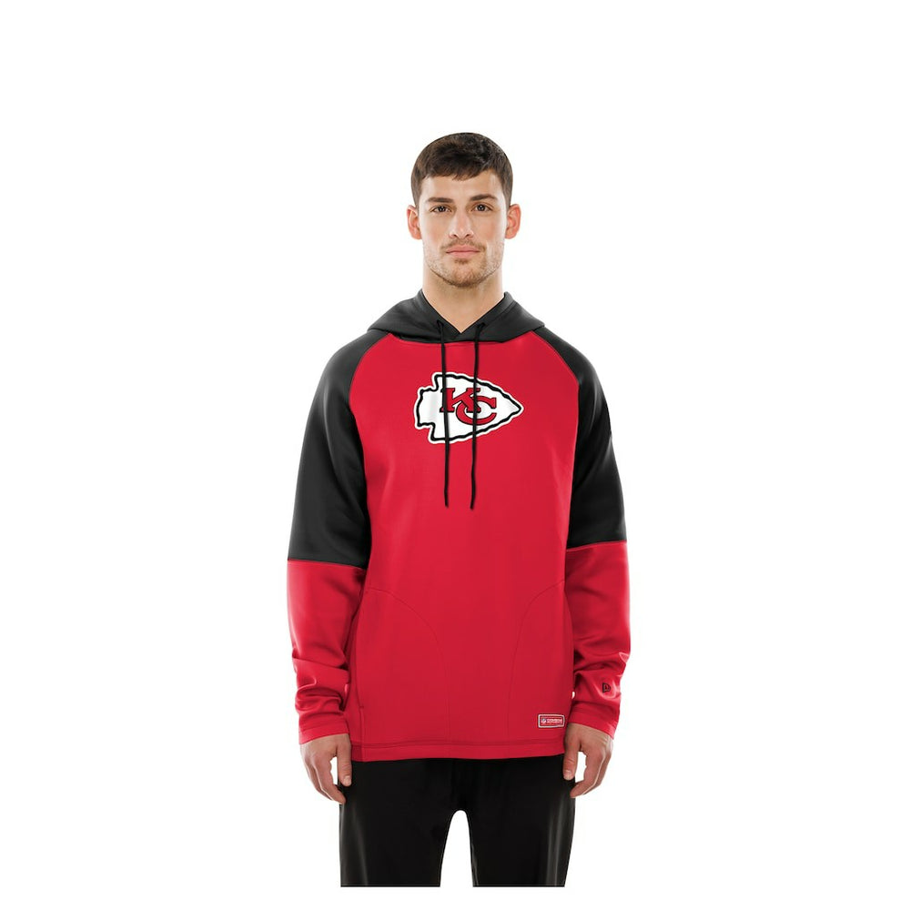 Kansas City Chiefs New Era Combine Authentic Color Block Raglan Pullover Hoodie Red