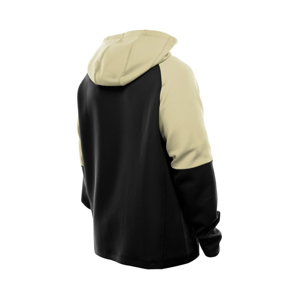New Orleans Saints New Era Combine Authentic Color Block Raglan Pullover Hoodie Black