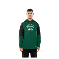 New York Jets New Era Combine Authentic Color Block Raglan Pullover Hoodie Green