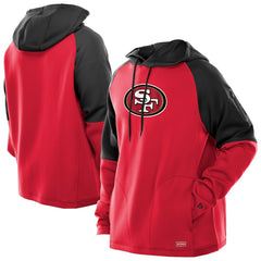 San Francisco 49ers New Era Combine Authentic Color Block Raglan Pullover Hoodie Scarlet