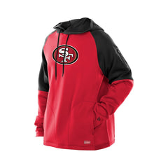 San Francisco 49ers New Era Combine Authentic Color Block Raglan Pullover Hoodie Scarlet
