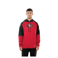 San Francisco 49ers New Era Combine Authentic Color Block Raglan Pullover Hoodie Scarlet