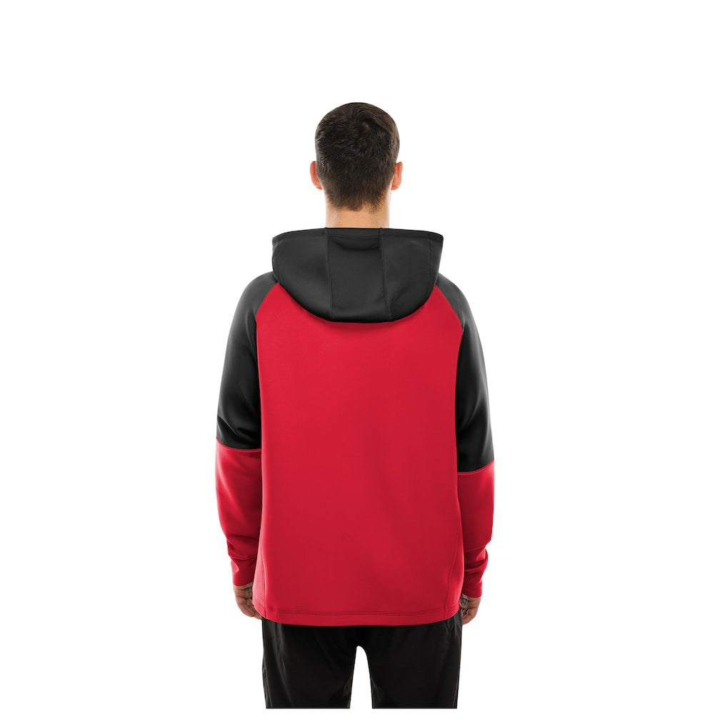 San Francisco 49ers New Era Combine Authentic Color Block Raglan Pullover Hoodie Scarlet