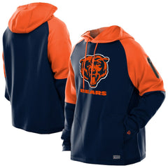 Chicago Bears New Era Combine Authentic Color Block Raglan Pullover Hoodie Navy