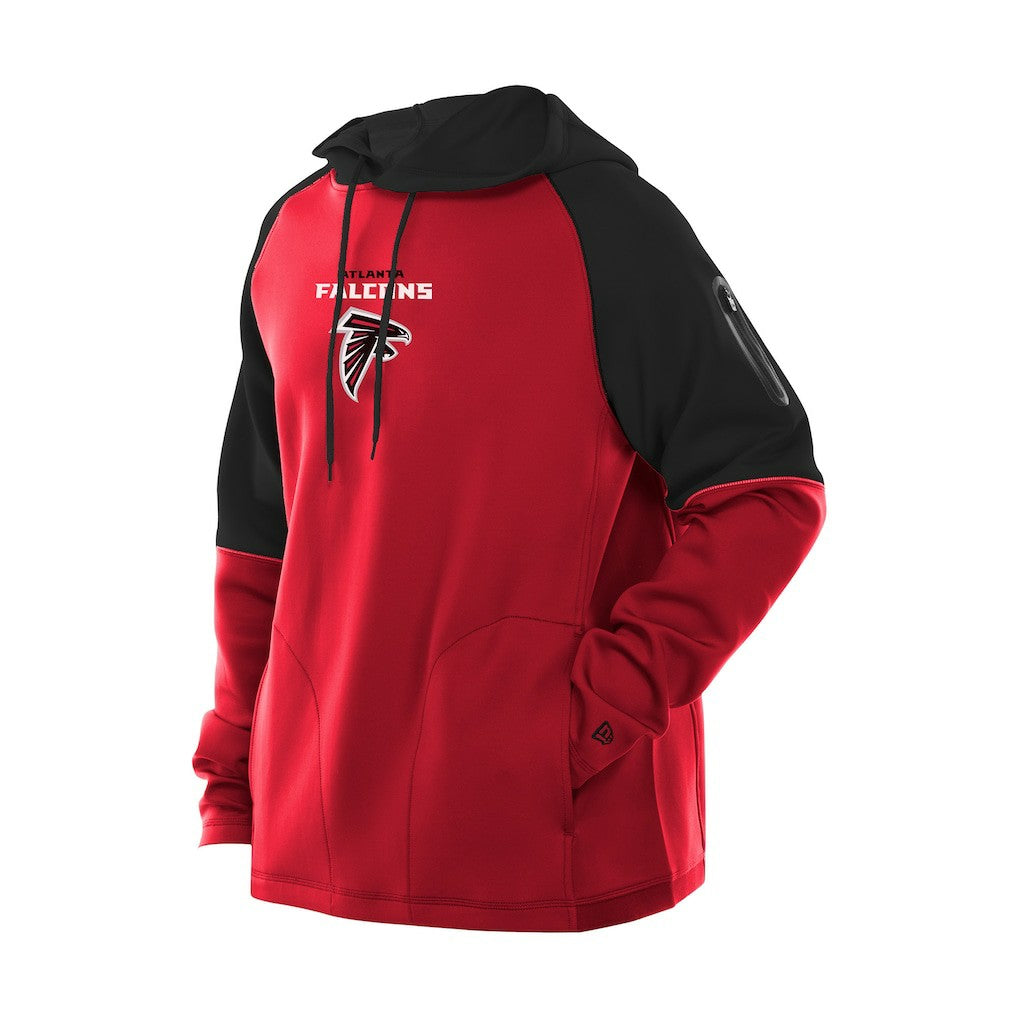 Atlanta Falcons New Era Combine Authentic Color Block Raglan Pullover Hoodie Red