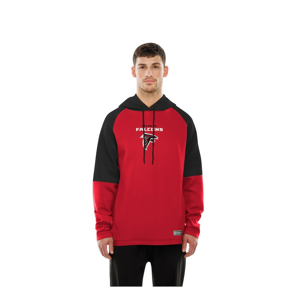 Atlanta Falcons New Era Combine Authentic Color Block Raglan Pullover Hoodie Red
