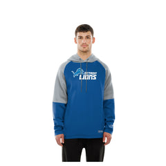 Detroit Lions New Era Combine Authentic Color Block Raglan Pullover Hoodie Blue