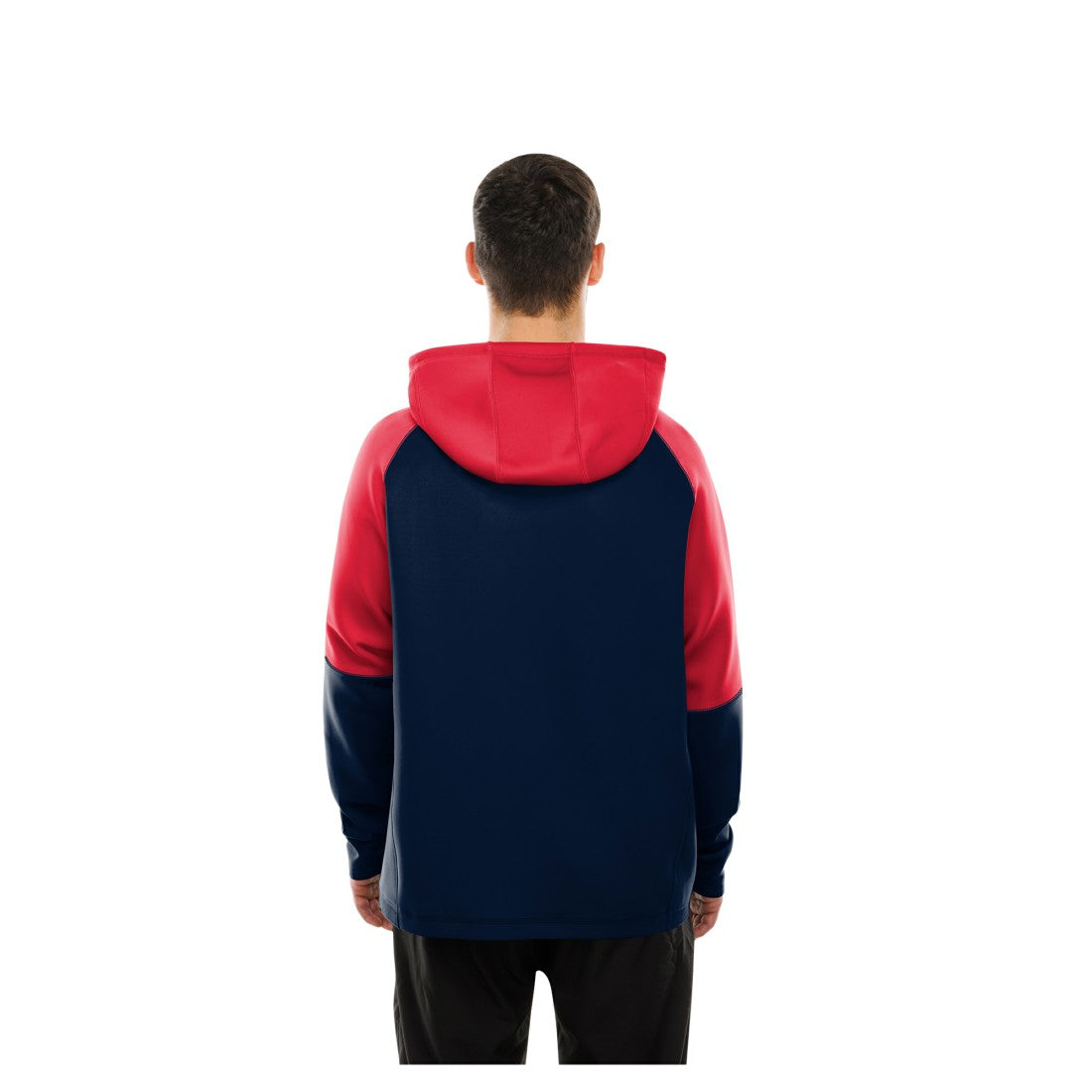 Houston Texans New Era Combine Authentic Color Block Raglan Pullover Hoodie Navy