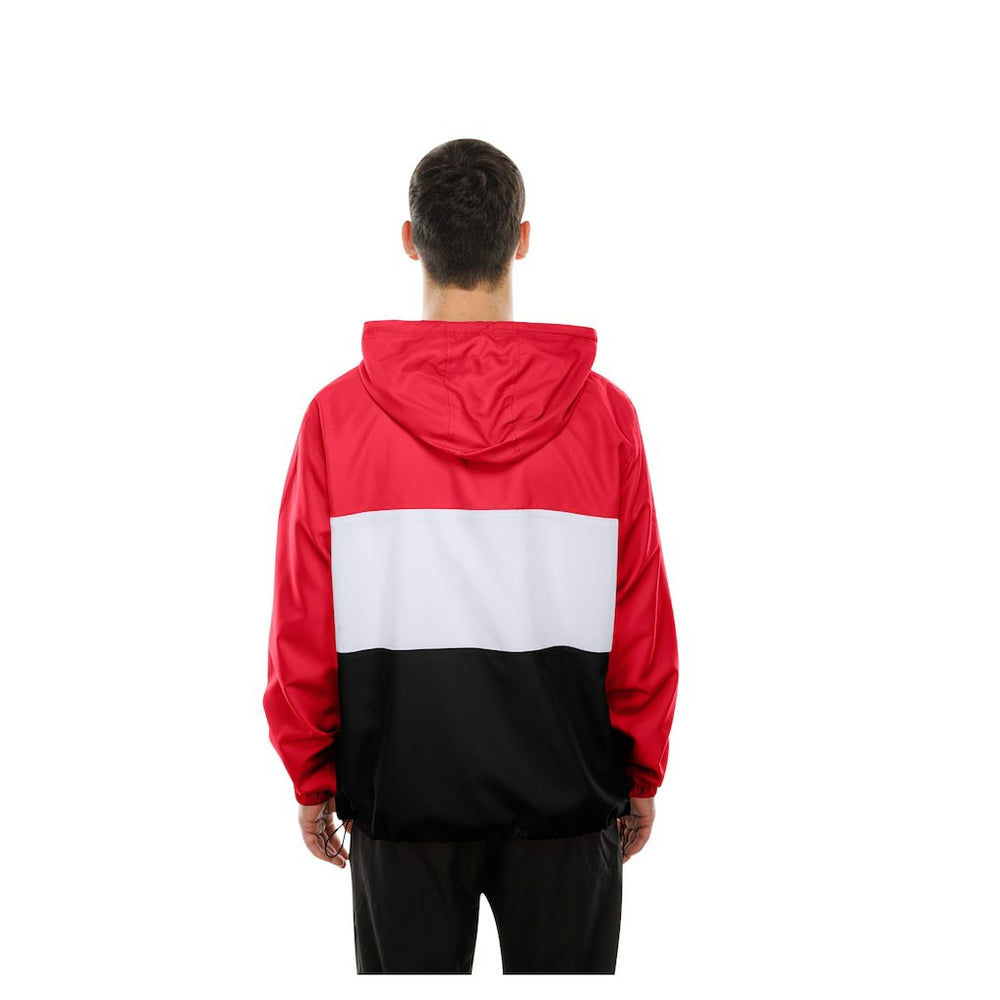 San Francisco 49ers New Era Ripstop Quarter-Zip Hooded Windbreaker Scarlet
