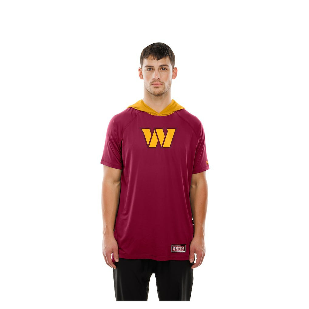 Washington Commanders New Era Combine Authentic Hooded Raglan Short-Sleeve T-Shirt Scarlet