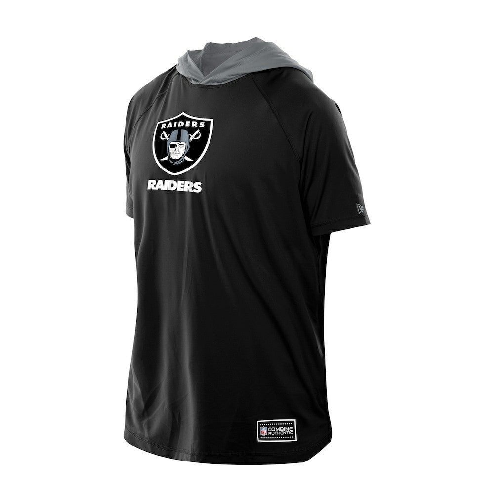 Las Vegas Raiders New Era Combine Authentic Hooded Raglan Short-Sleeve T-Shirt Black