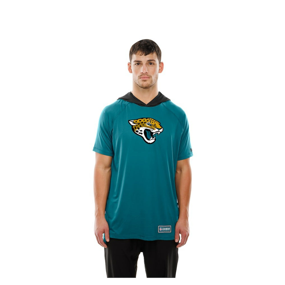 Jacksonville Jaguars New Era Combine Authentic Hooded Raglan Short-Sleeve T-Shirt Teal