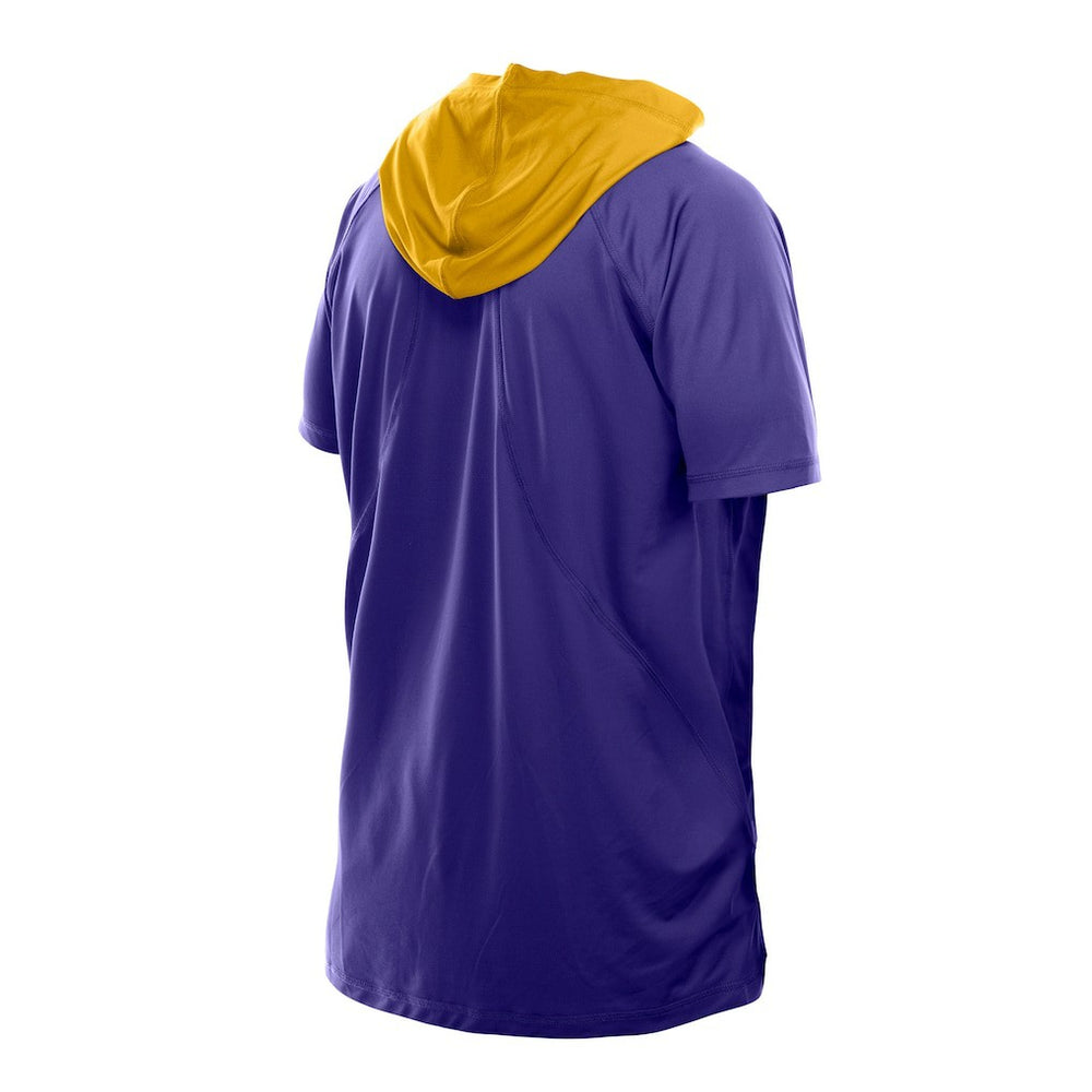 Minnesota Vikings New Era Combine Authentic Hooded Raglan Short-Sleeve T-Shirt Purple