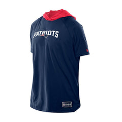 New England Patriots New Era Combine Authentic Hooded Raglan Short-Sleeve T-Shirt Navy